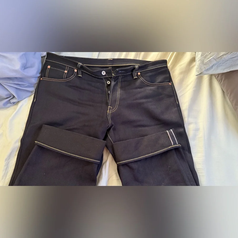 Iron Heart 634 XHSib 25oz Indigo Black Selvedge Straight Denim Jeans 40x36 - Picture 6 of 8